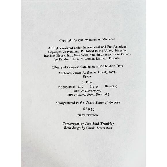 Space - A Novel by James A. Michener - First Edition - Picture 5 of 7